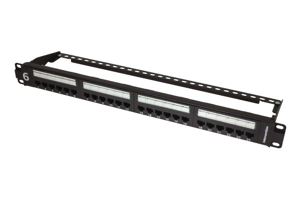 htc-c6u-pp241ubka HellermannTyton Connectivity HTC Series Cat6 24 Port RJ45 Patch Panel Unshielded 1 U Black