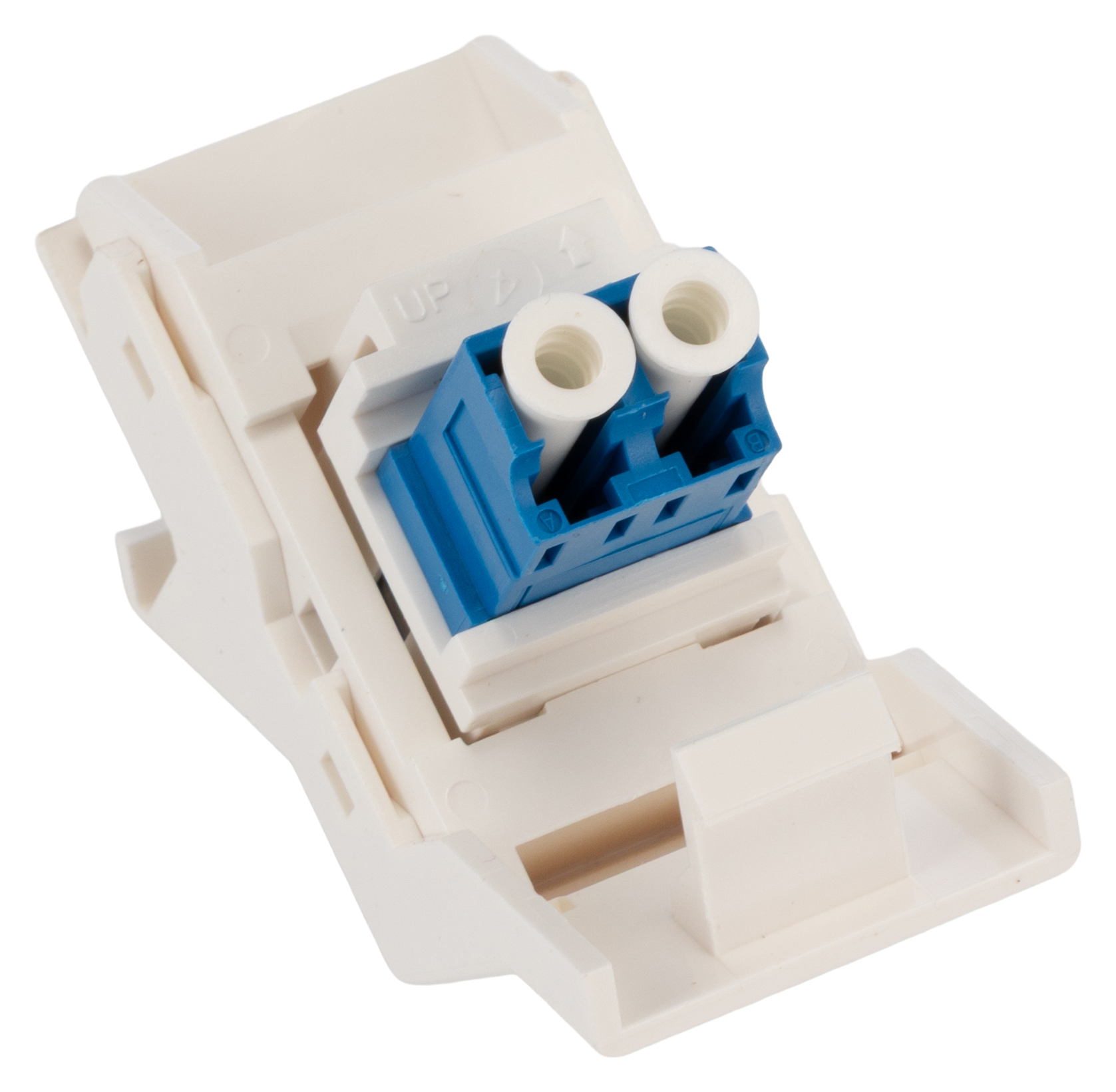htc-lcs-ema50wh HellermannTyton Connectivity HTC Series, Straight 2 Way RJ45 Angled Euro Fibre Module Angle