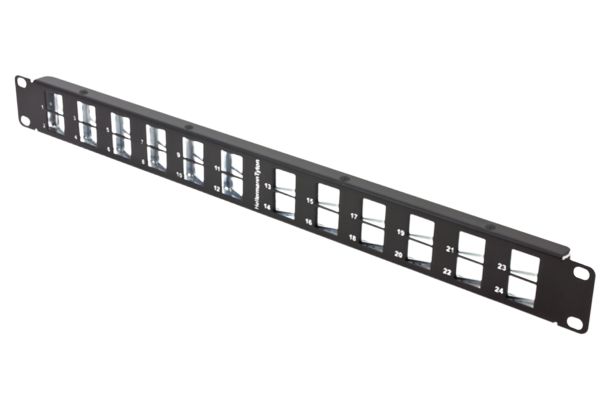 HellermannTyton Connectivity HTC Series 24 Port RJ45 Patch Panel Shielded 1 U Black