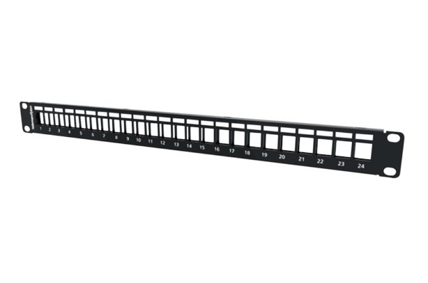 HellermannTyton Connectivity HTC Series 24 Port RJ45 Patch Panel Shielded 1 U Black