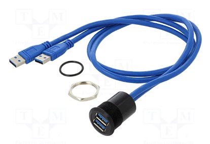 E-Pro Metal USB Panel Jack Double USB 3.0 Head Female A Back Male A