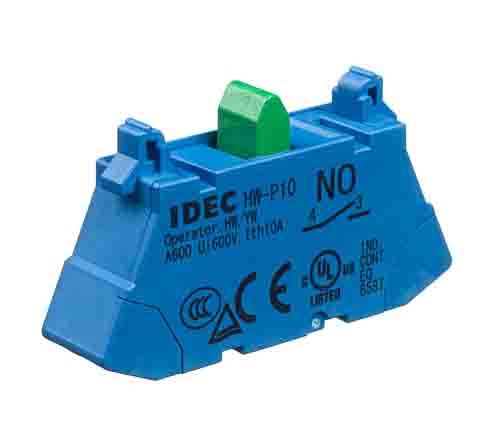 Idec HW Series Contact Block, 110V, 220 V, 24 V, 440 V, 48 V, 50 V, Blue Light, 1 NO