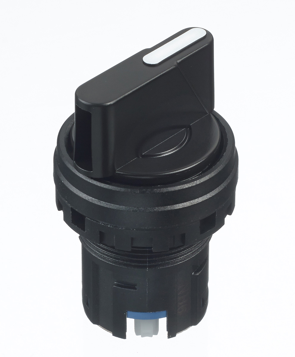 Idec IDEC HW Series 2 Position Selector Switch Head, 22 mm Cutout, White, Black Handle, IP20