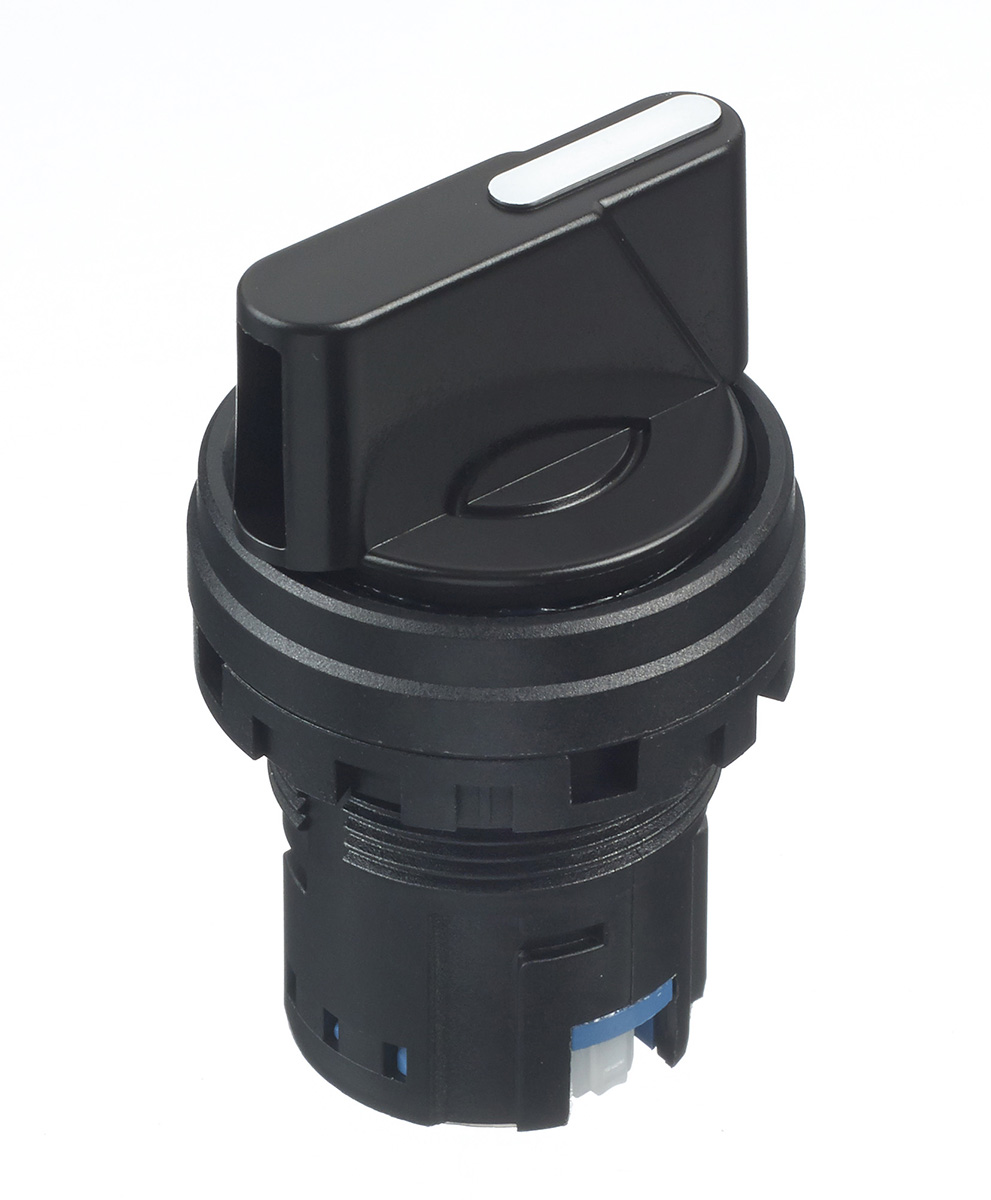 Idec IDEC HW Series 3 Position Selector Switch Head, 22 mm Cutout, White, Black Handle, IP20