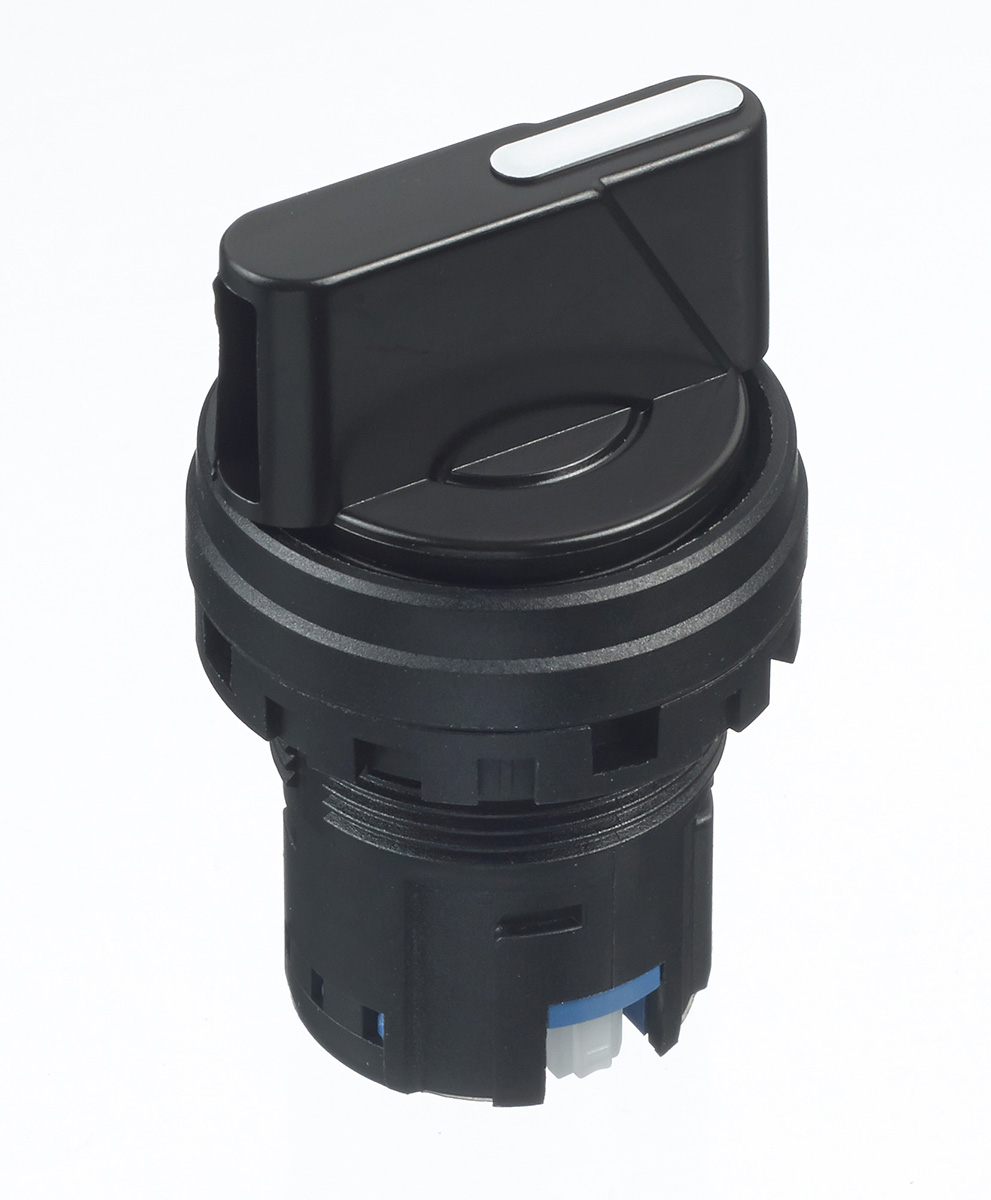 Idec IDEC HW Series 3 Position Selector Switch Head, 22 mm Cutout, White, Black Handle, IP20