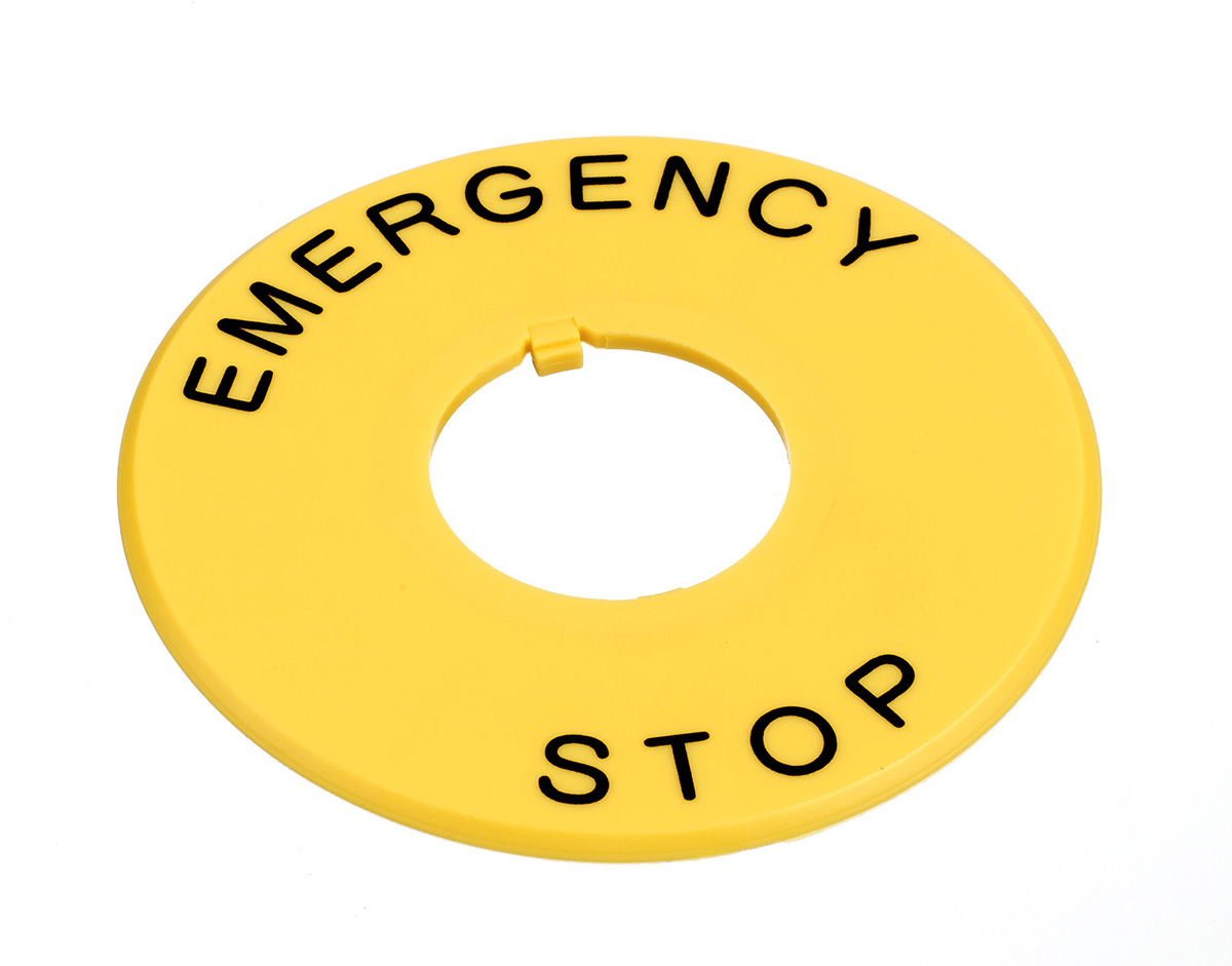 Idec Name Plate for Use with XW Series 40 mm Operator Emergency Stop Switches