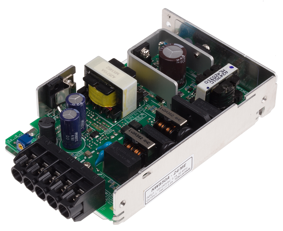 TDK-Lambda Switching Power Supply, HWS-50A-24/ME 24V dc, 2.2A, 52.8 W, Input 85V ac to  370 V dc, 265V ac