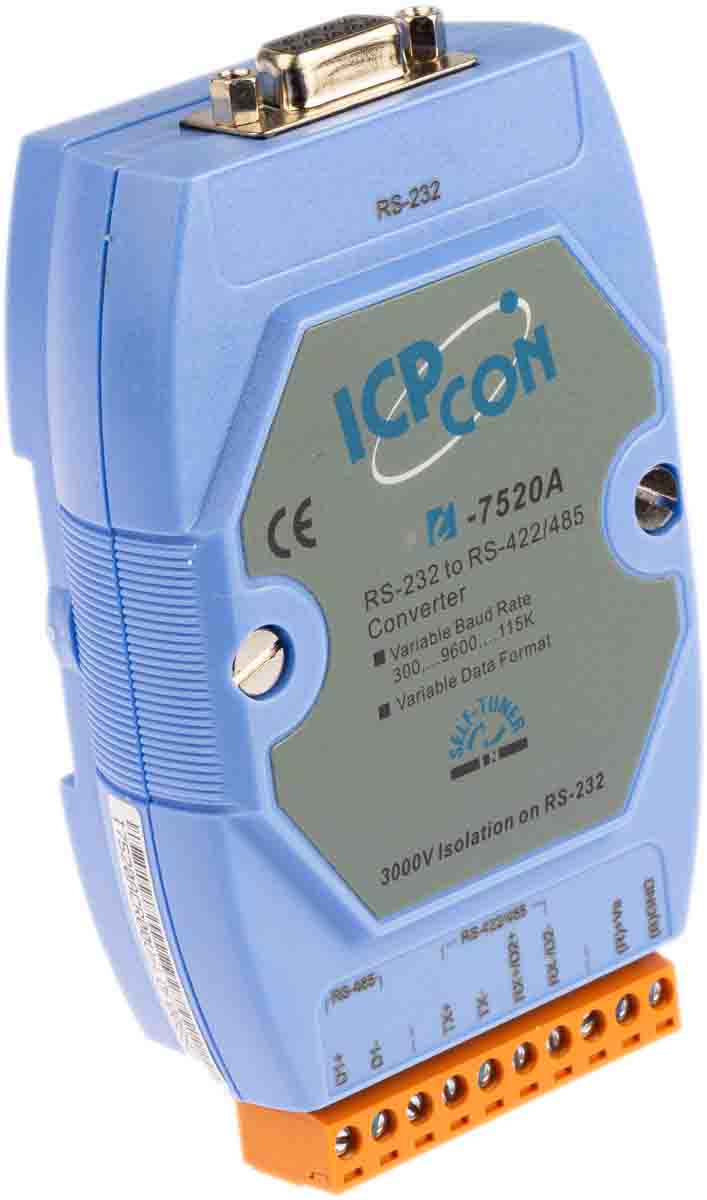 ICP DAS USA RS485, RS422, RS232 Ethernet Media Converter, Half Duplex, Full Duplex 1.2 km