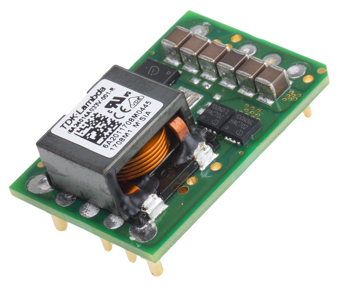 TDK-Lambda I6A DC/DC Converter, 24V dc, 3.3 V dc/ 14 A, 9V dc Input, 9V dc, PCB, 125 °C Max Temp -40 °C Min Temp, 1/16