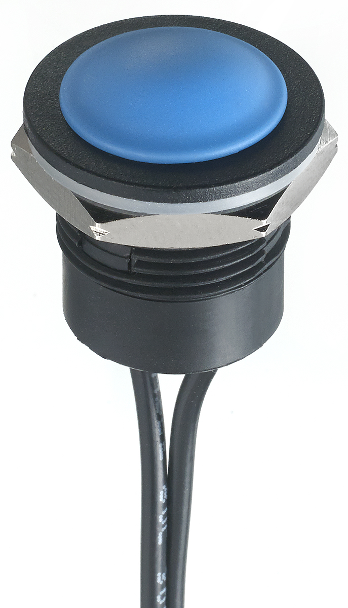 APEM IA Series Push Button Switch, Momentary, Panel, 16.2 mm Cutout, SPST, IP65, IP67, 24 V dc