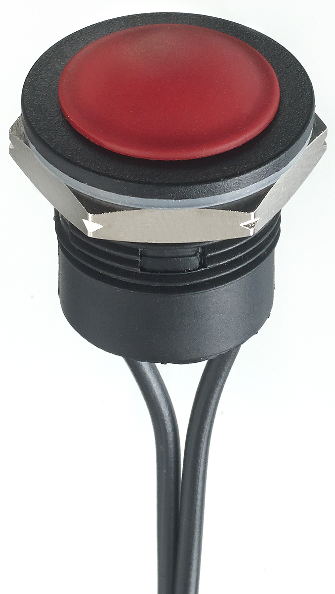 APEM IA Series Push Button Switch, Momentary, Panel, 16.2 mm Cutout, SPST, IP65, IP67, 24 V dc