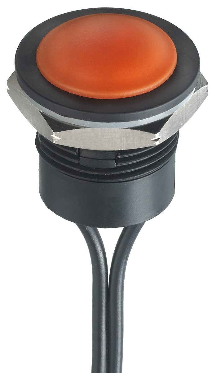 APEM IA Series Push Button Switch, Momentary, Panel, 16.2 mm Cutout, SPST, IP65, IP67, 24 V dc