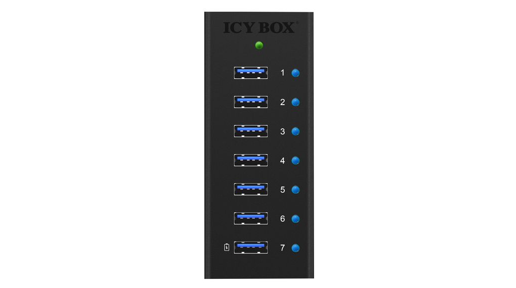 ib-ac618 ICY BOX 7 Port USB 3.0 USB Hub, Adapter Powered, 26 mm 113 mm 46mm