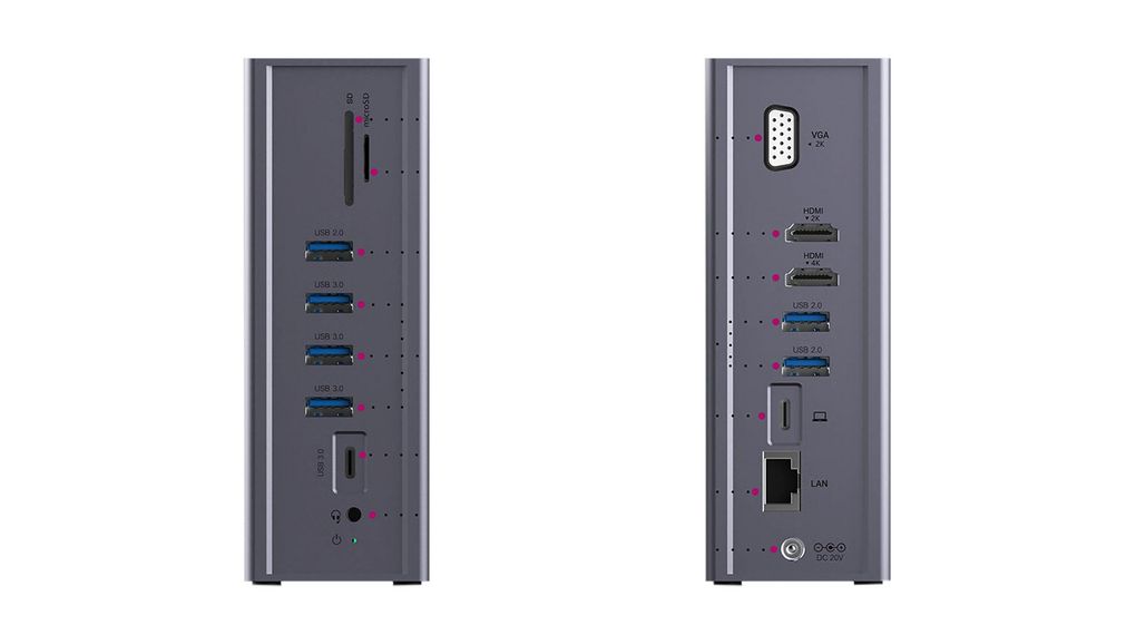 ib-dk2262ac ICY BOX  3 4 k USB Docking Station PLe, CAT 3.0, ISO 2.0, ISO 3.0 Portswith HDMI, VGA - 10 xUSB ports