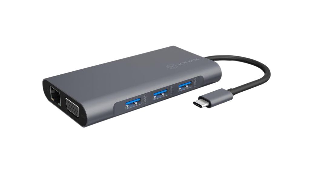 ICY BOX  2 3840 x 2160 pixel USB C Docking Station USB 3.0 Portswith VGA, HDMI - 3 xUSB ports