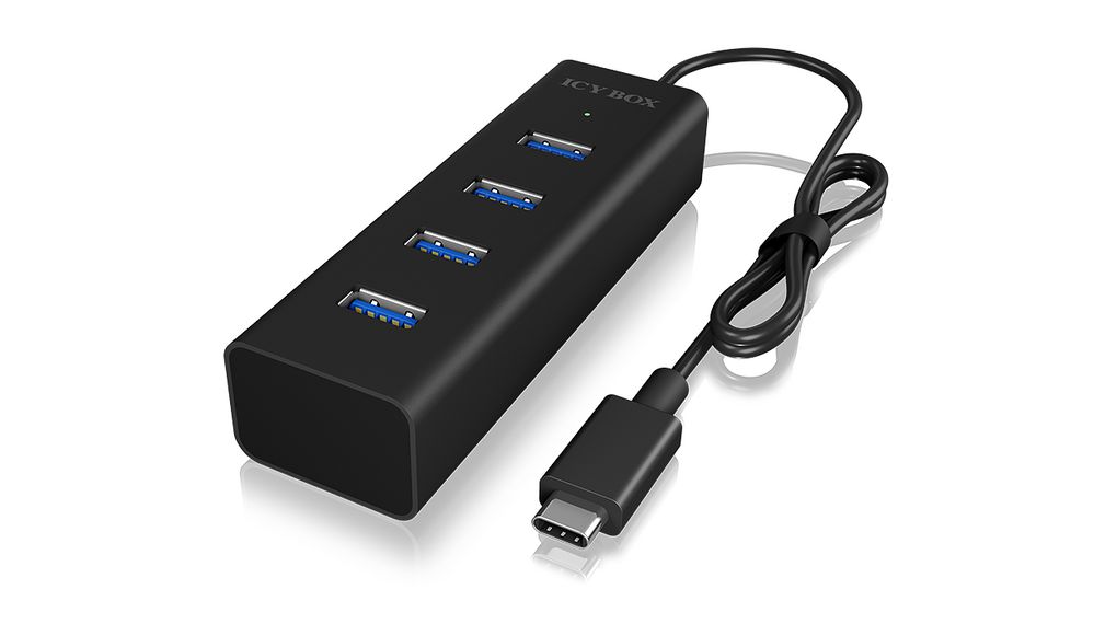 ICY BOX 4 Port USB 3.0 USB 3.0 Hub, Bus Powered Powered, 30 mm 20 mm 95mm