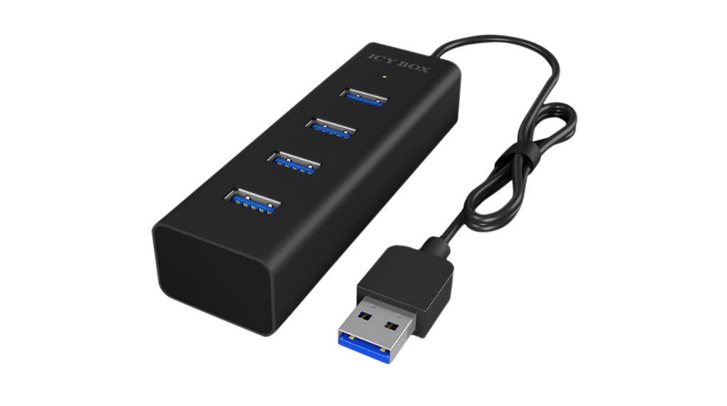 ICY BOX 4 Port USB 3.0 USB 3.0 Hub, Bus Powered Powered, 29 mm 21 mm 95mm