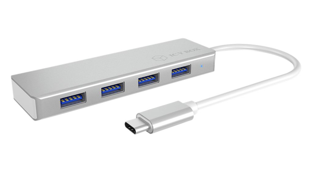 ICY BOX 4 Port USB 3.0 USB Hub, Bus Powered Powered, 30 mm 10 mm 100mm