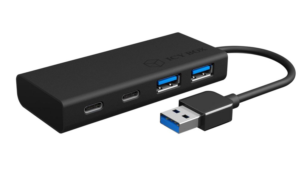 ICY BOX 4 Port USB 3.0 USB 3.0 Hub, Bus Powered Powered, 40 mm 15 mm 90mm