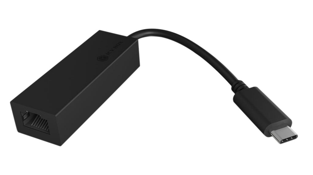 ICY BOX USB Network Adapter USB 3.0 85 mm Black 1000Mbps Network Speed