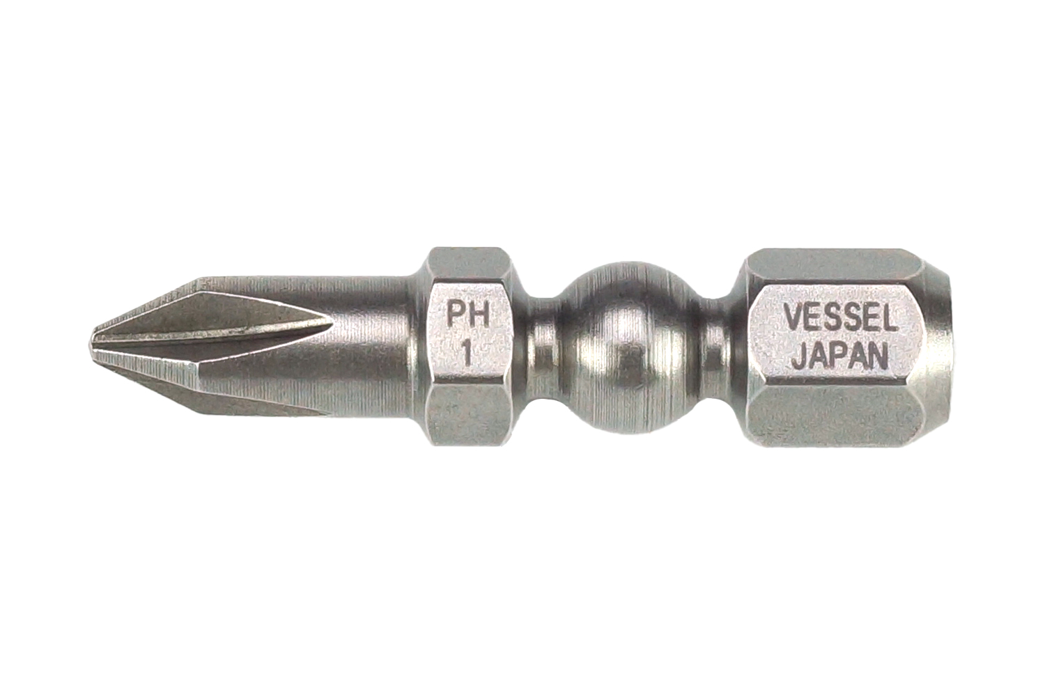 Vessel Philips Screwdriver Bit, 1/4 in Tip, 30 mm Tip, Hex Drive, 30 mm Overall 100-Piece