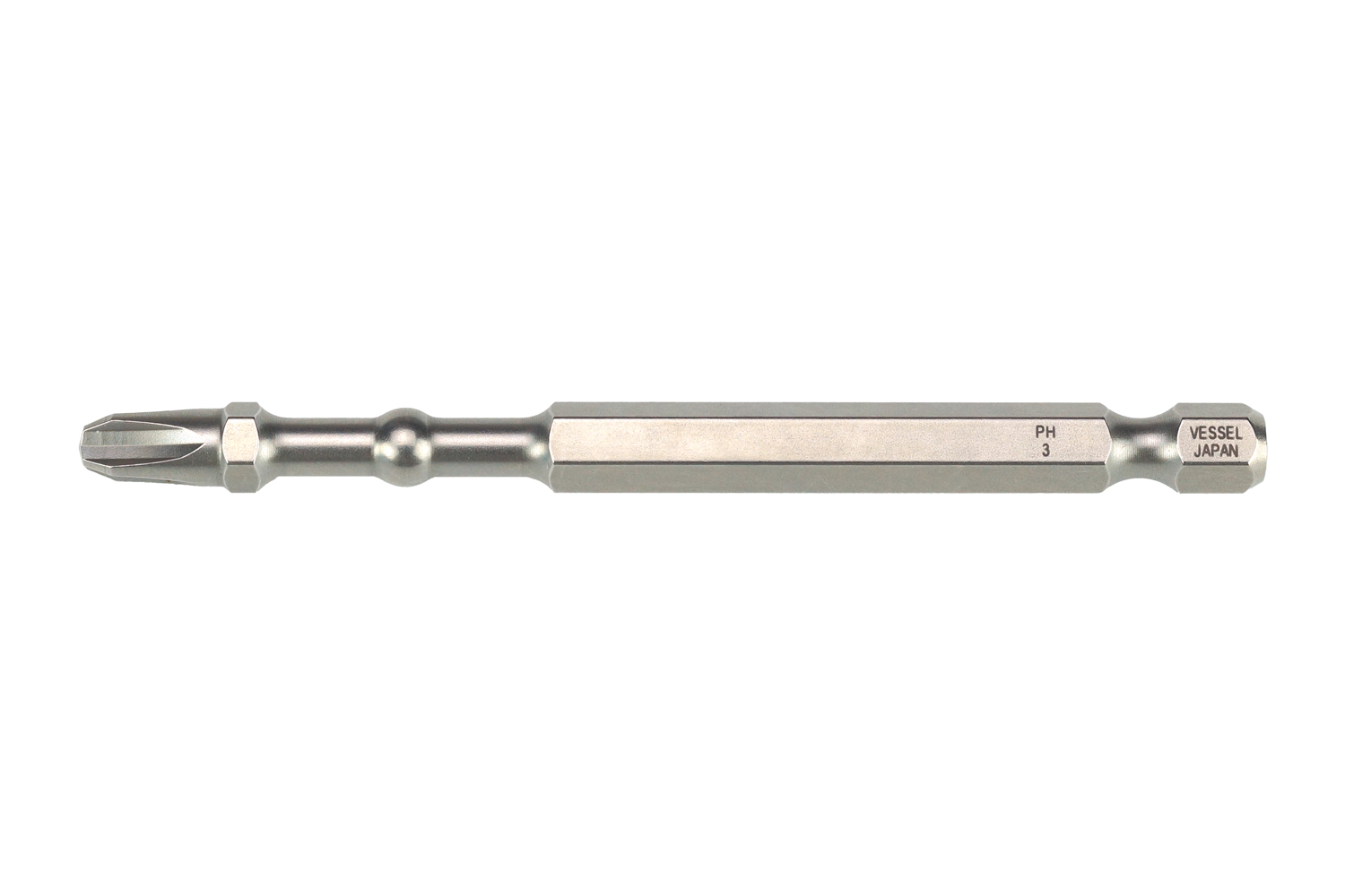 Vessel Philips Screwdriver Bit, 1/4 in Tip, 90 mm Tip, Hex Drive, 90 mm Overall