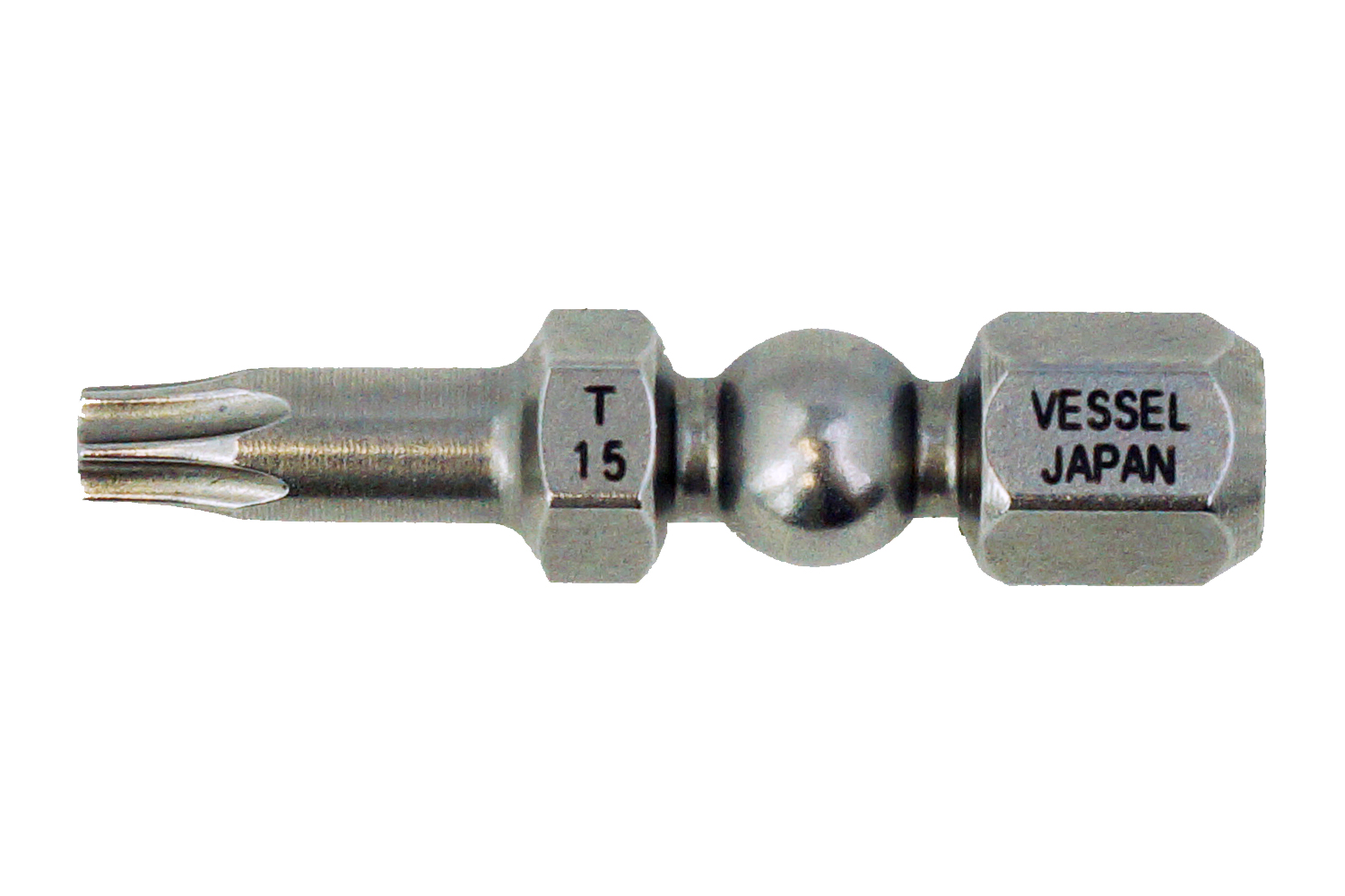 Vessel Torx Hexagon Screwdriver Bit, 1/4 in Tip, 30 mm Tip, Hex Drive, 30 mm Overall 10-Piece
