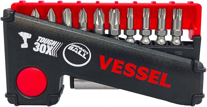 Vessel Hex, Torx, Phillips, Pozidriv Bit Holder 11 Pieces