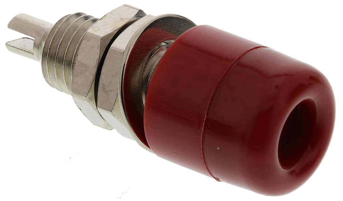 Schutzinger Red Female Banana Socket, 4 mm Connector, Screw Termination, 60V, 32A, Nickel Plating