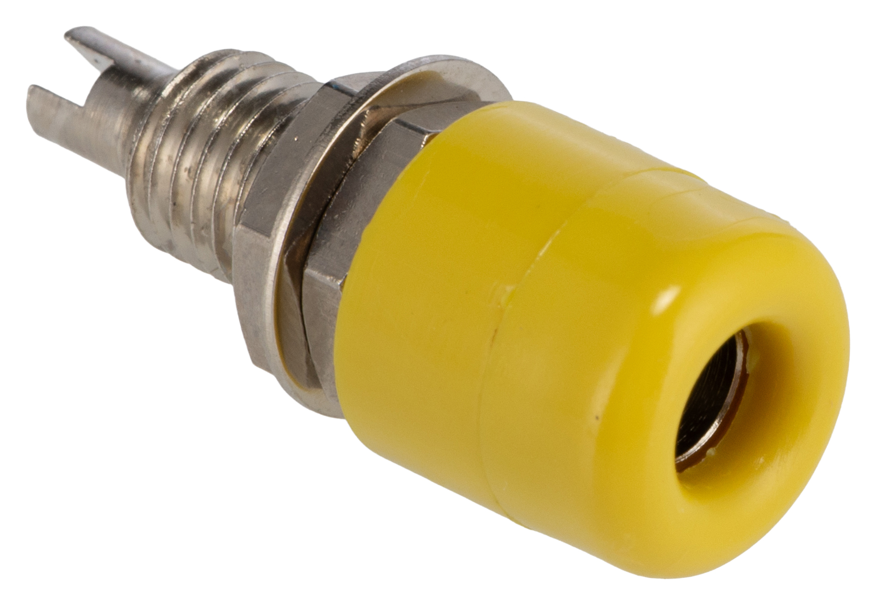 Schutzinger Yellow Female Banana Socket, 4 mm Connector, Screw Termination, 60V, 32A, Nickel Plating