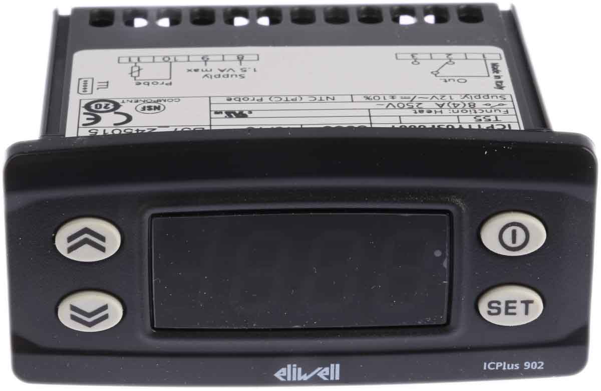 Eliwell ICPlus Panel Mount On-Off Temperature Controller 1 Input, 1 Output Relay 12V Temperature Control