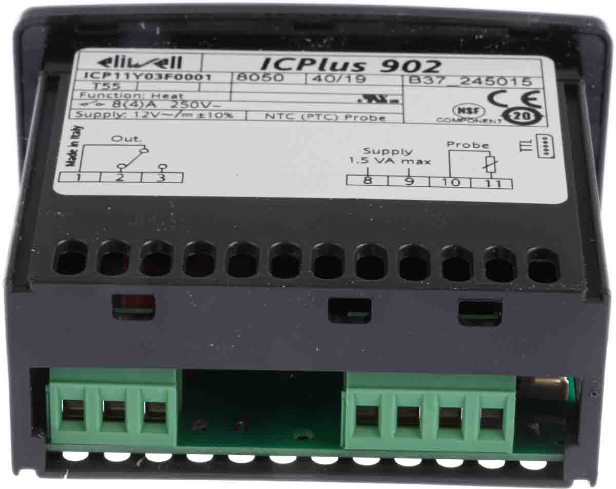 ic-902-12v-8a-ntc Eliwell ICPlus Panel Mount On-Off Temperature Controller 1 Input, 1 Output Relay 12V Temperature Control