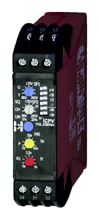 Hiquel Monitoring Relay, 3 Phase, 80/260 V Monitor Range, DPDT, DIN Rail, 115V ac, 230 V ac
