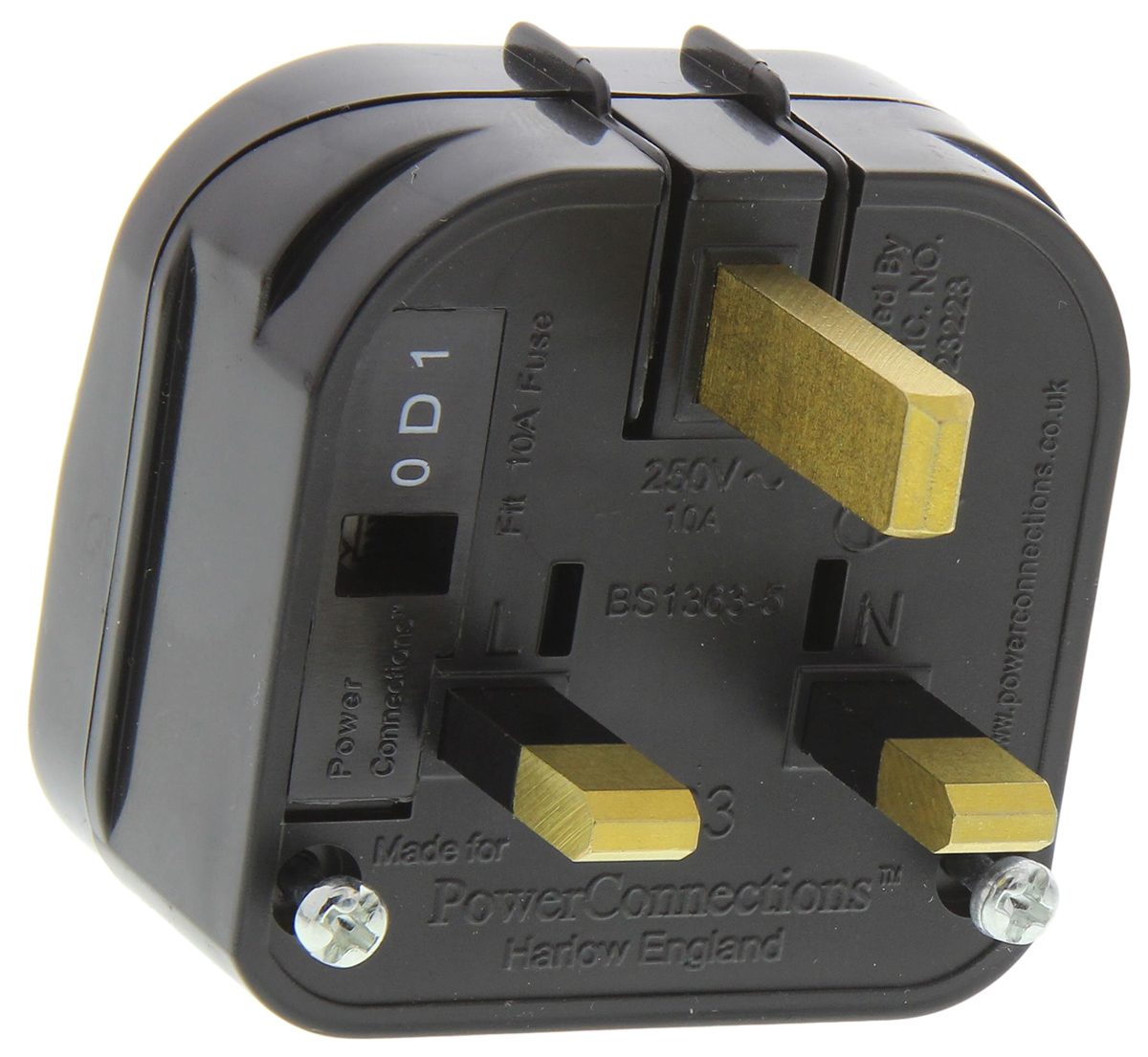 PowerConnections Mains Connector Converter Italy UK, 10A