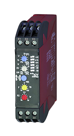 Hiquel Monitoring Relay, 1 Phase, 0/450 V Monitor Range, DPDT, DIN Rail, 115V ac, 230 V ac, 24 V ac, 400 V ac