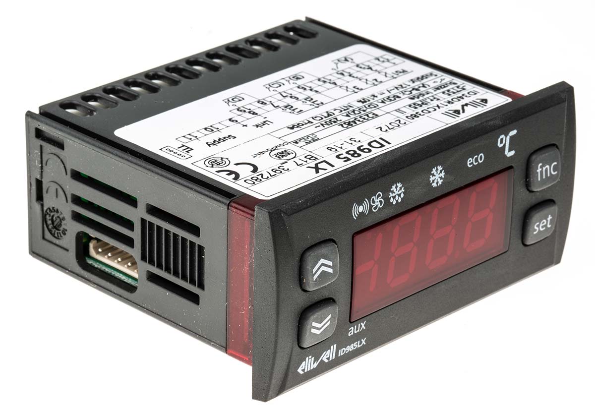Eliwell ID 985LX Panel Mount On-Off Temperature Controller 2 Input, 4 Output Relay Output for Compressor and Defrost