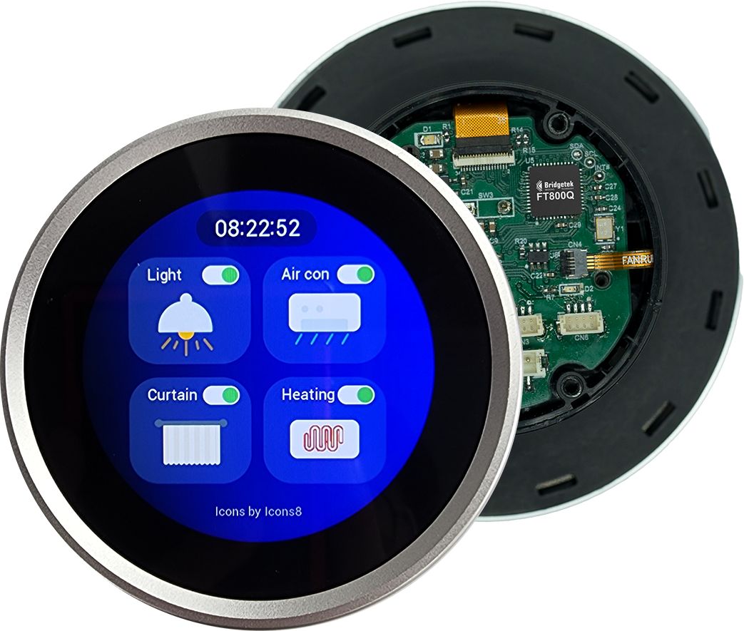 Bridgetek IDM2040-21R TFT LCD Display Touch Screen, 2.1 in, 480 x 480 pixel