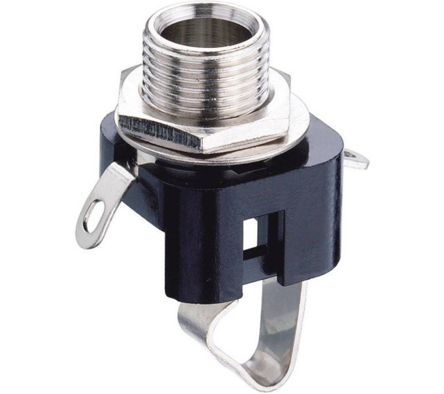 Decelect Jack Connector 6.35 mm Chassis Mount Female 1 Mono, 2A Solder