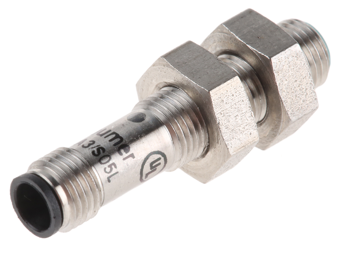 Baumer IFRM 05P15A3/S05L Threaded Barrel Inductive Proximity Sensor, M5 x 0.5 PNP 30V 1 mm 30 V dc 100mA