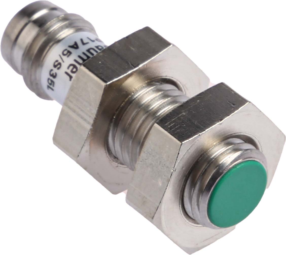 Baumer IFRM 08P17A5/S35L Threaded Barrel Inductive Proximity Sensor, M8 x 1 PNP 30V 2 mm 30 V dc 200mA