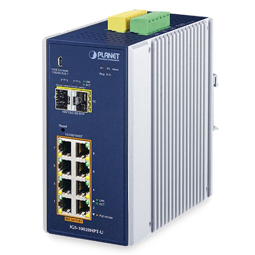 Planet IGS-10020HPT-U Managed Switch 8 Port RJ45 Power Over Ethernet