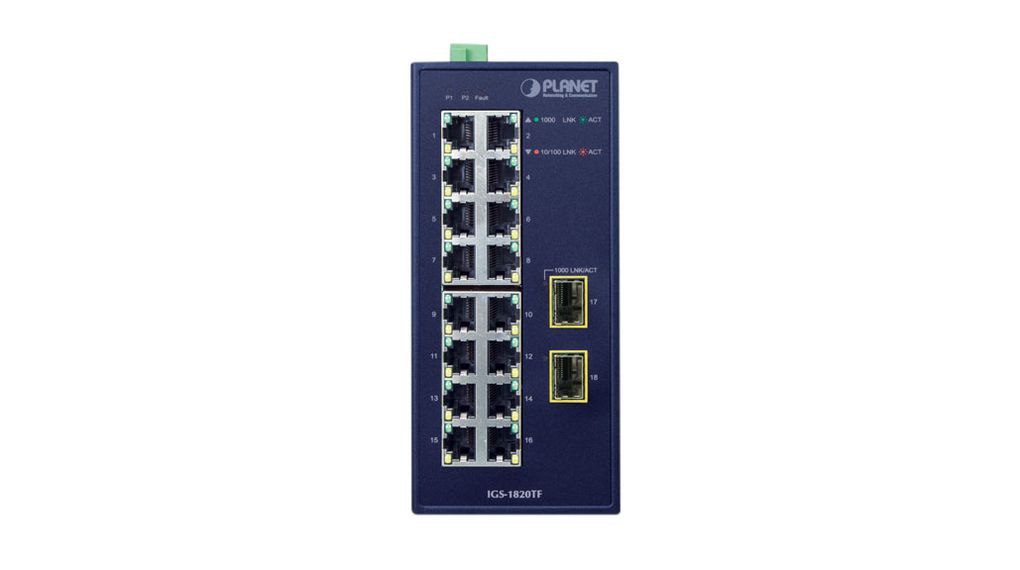 igs-1820tf Planet IGS-1820TF Unmanaged 18 Port Industrial Ethernet Switch