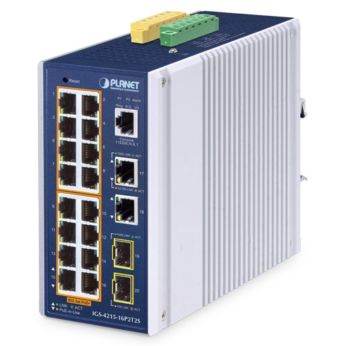 Planet IGS-4215-16P2T2S Managed Switch 16 Port RJ45 Power Over Ethernet