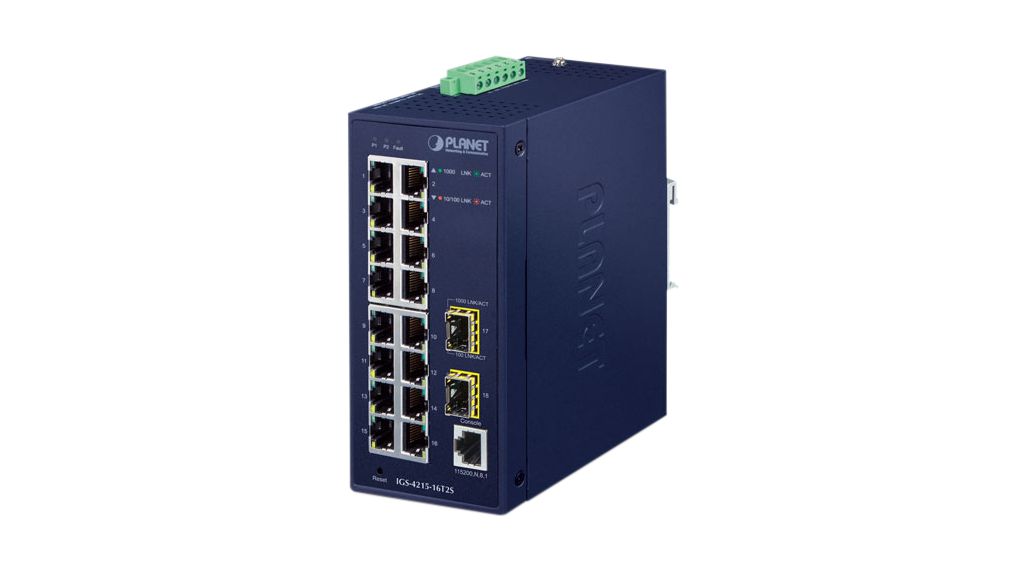 Planet IGS-4215-16T2S Managed 18 Port Industrial Ethernet Switch