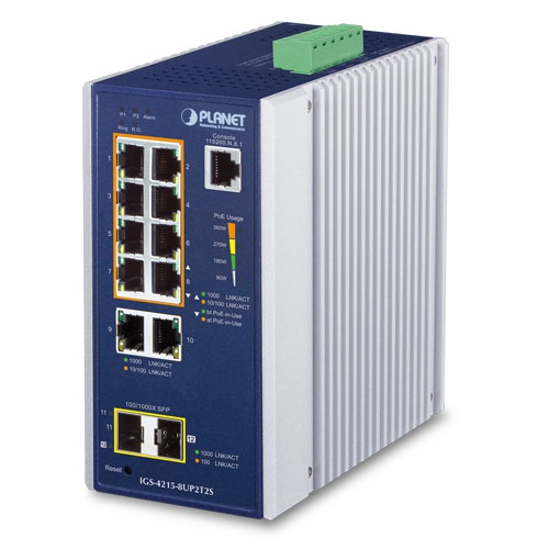 Planet IGS-4215-8UP2T2S Managed Switch 8 Port RJ45 Power Over Ethernet