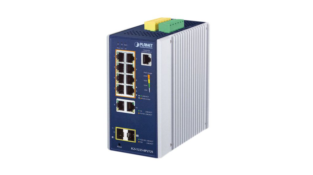 Planet IGS-5225-8P2T2S Managed 12 Port Ethernet Smart Managed Switch Power Over Ethernet