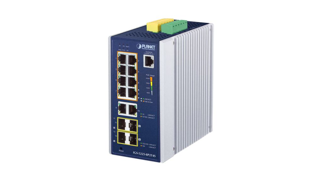 Planet IGS-5225-8P2T4S Managed 14 Port Ethernet Smart Managed Switch Power Over Ethernet