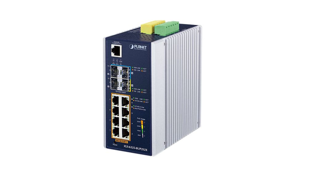 Planet IGS-6325-8UP2S2X Managed 12 Port Industrial Ethernet Switch Power Over Ethernet