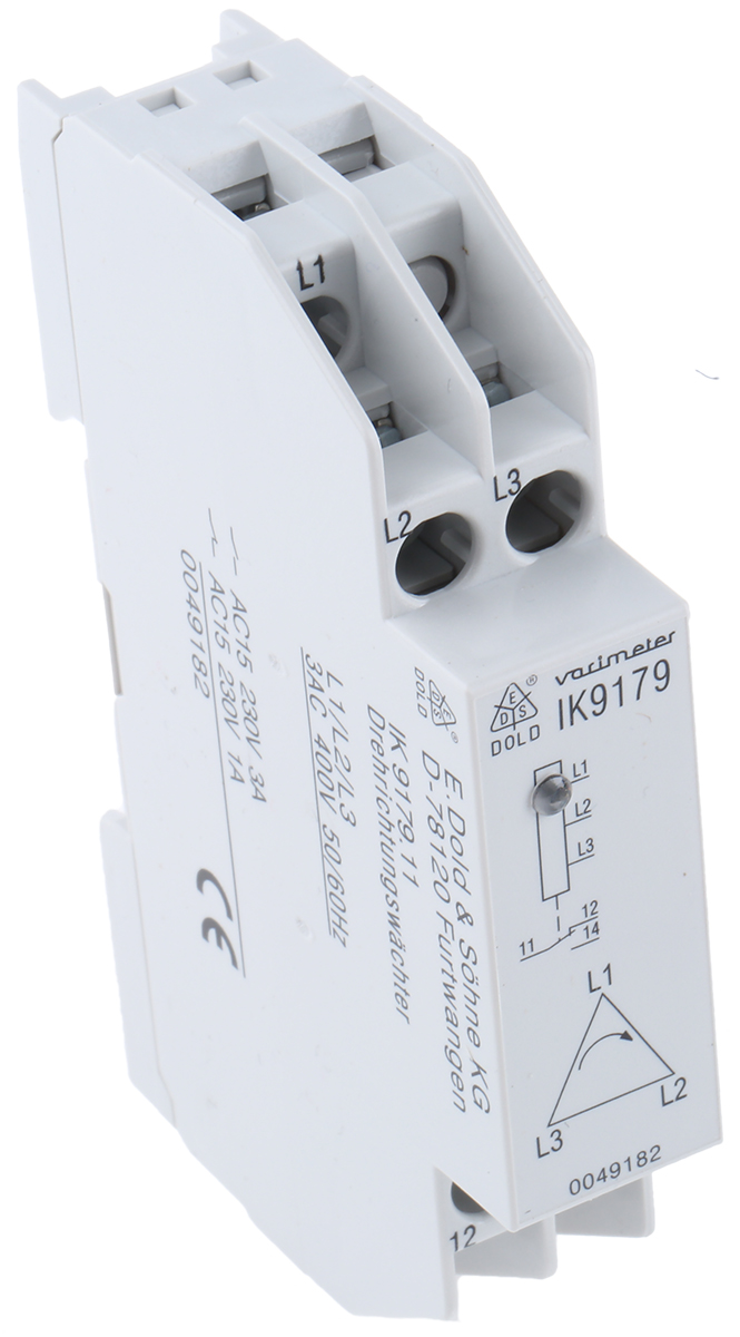 Dold Monitoring Relay, 3 Phase, SPDT, DIN Rail, 400V ac