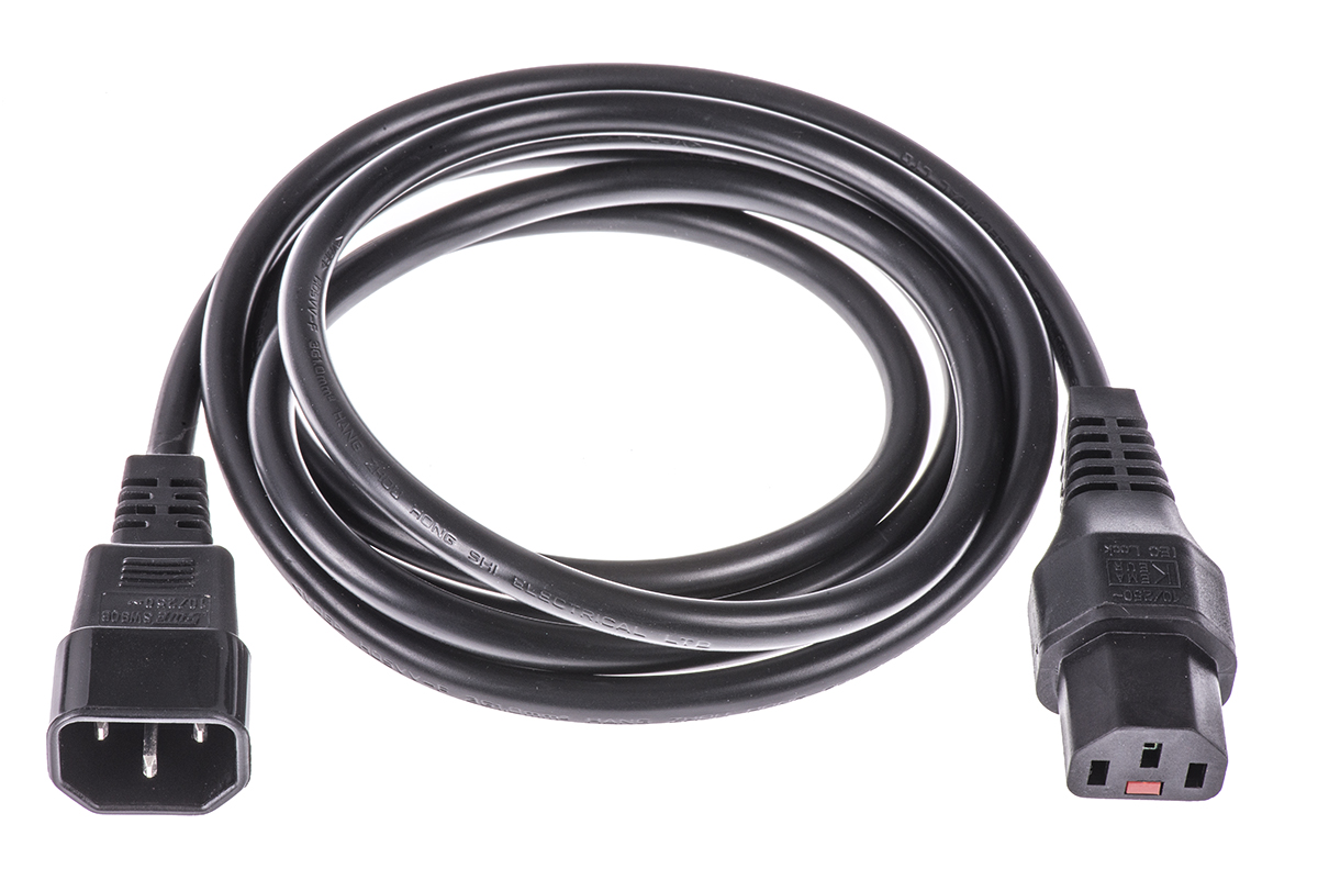 Schaffner IEC C13 to IEC C14 Power Cord, 2 m Black IL13